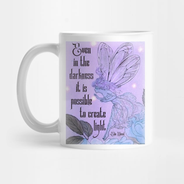 Magical Sapphic Fairy Vintage Art with Elie Wiesel Quote by ichewsyou